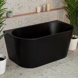 Avalon 51 inch Acrylic Freestanding Back to Wall Bathtub, Matte Black