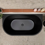 Avalon 51 inch Acrylic Freestanding Back to Wall Bathtub, Matte Black