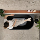 Avalon 51 inch Acrylic Freestanding Back to Wall Bathtub, Matte Black