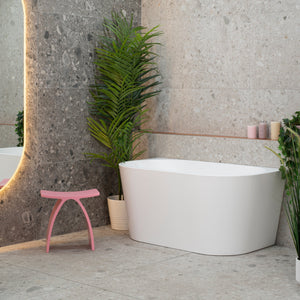 Avalon 51 inch Acrylic Freestanding Back to Wall Bathtub, Matte White