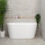 Avalon 51 inch Acrylic Freestanding Back to Wall Bathtub, Matte White