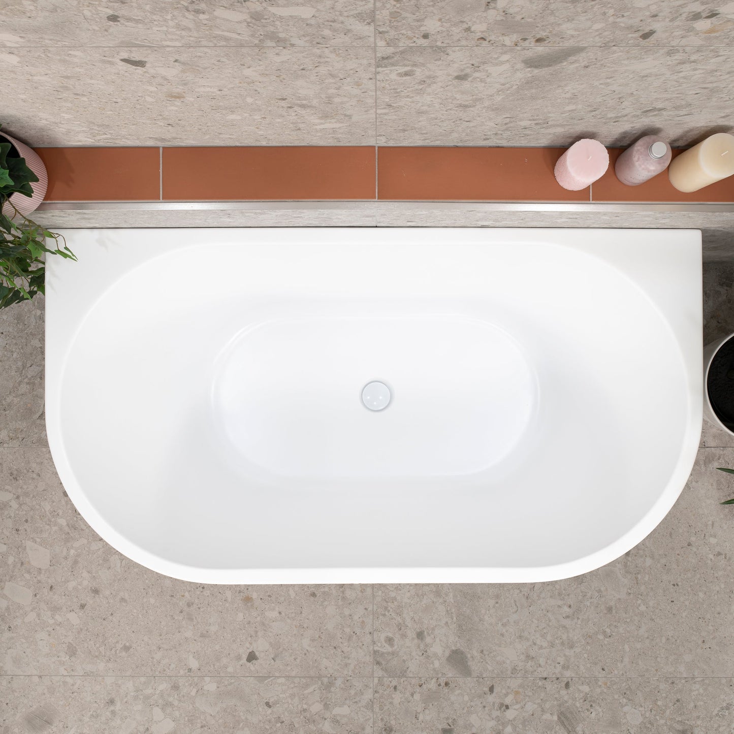 Avalon 51 inch Acrylic Freestanding Back to Wall Bathtub, Matte White