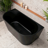 Avalon 55 inch Acrylic Freestanding Back to Wall Bathtub, Matte Black