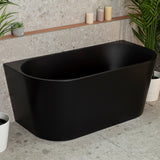 Avalon 55 inch Acrylic Freestanding Back to Wall Bathtub, Matte Black