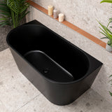 Avalon 55 inch Acrylic Freestanding Back to Wall Bathtub, Matte Black
