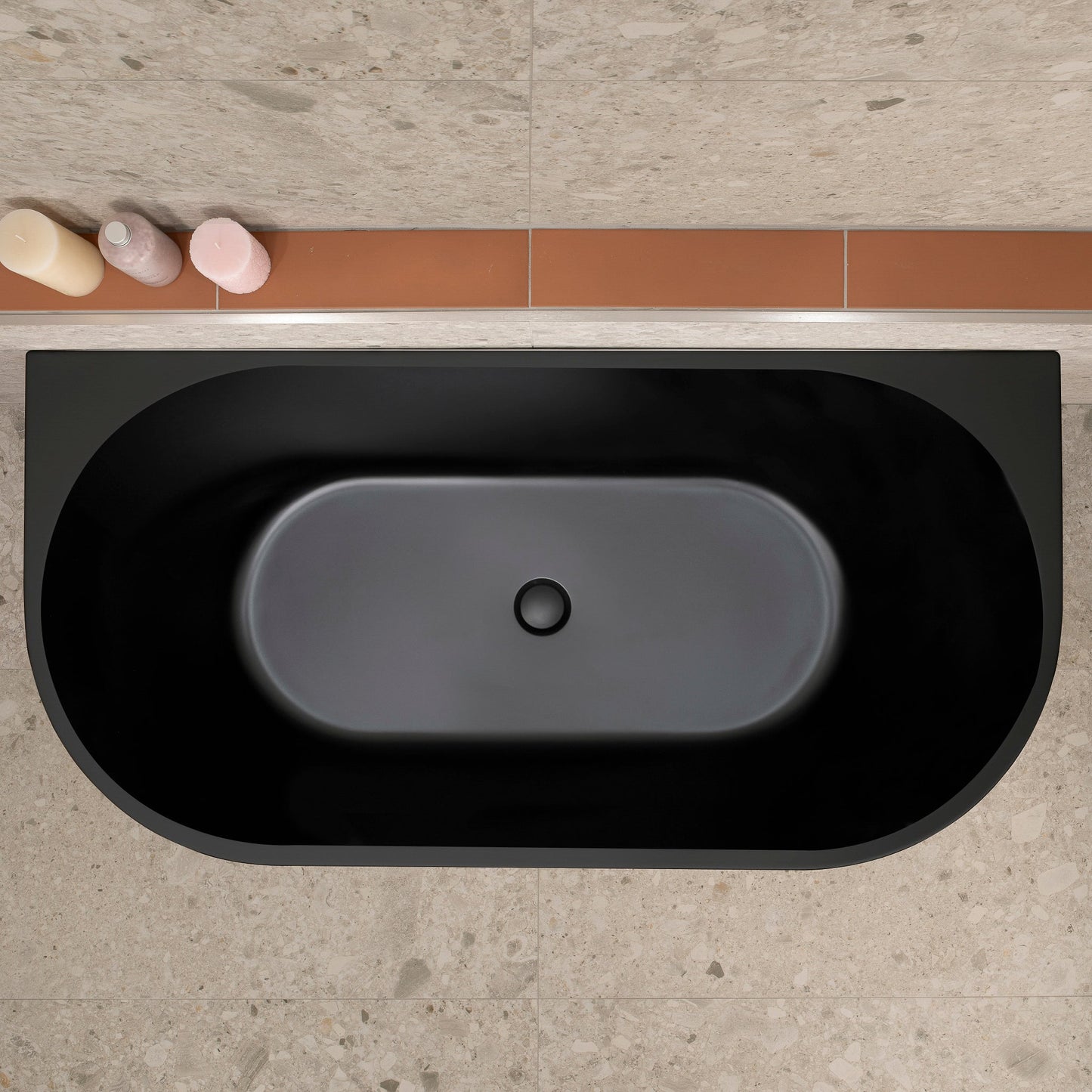 Avalon 55 inch Acrylic Freestanding Back to Wall Bathtub, Matte Black