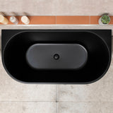 Avalon 55 inch Acrylic Freestanding Back to Wall Bathtub, Matte Black