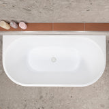 Avalon 55 inch Acrylic Freestanding Back to Wall Bathtub, Matte White