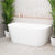 Avalon 63 inch Acrylic Freestanding Back to Wall Bathtub, Gloss White