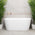 Avalon 63 inch Acrylic Freestanding Back to Wall Bathtub, Gloss White