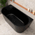 Avalon 59 inch Acrylic Freestanding Back to Wall Bathtub, Matte Black