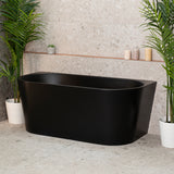 Avalon 59 inch Acrylic Freestanding Back to Wall Bathtub, Matte Black