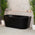 Avalon 59 inch Acrylic Freestanding Back to Wall Bathtub, Matte Black