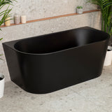 Avalon 59 inch Acrylic Freestanding Back to Wall Bathtub, Matte Black