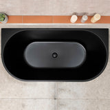 Avalon 59 inch Acrylic Freestanding Back to Wall Bathtub, Matte Black