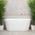 Avalon 59 inch Acrylic Freestanding Back to Wall Bathtub, Matte White