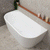 Avalon 63 inch Acrylic Freestanding Back to Wall Bathtub, Gloss White