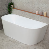 Avalon 63 inch Acrylic Freestanding Back to Wall Bathtub, Gloss White