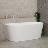 Avalon 63 inch Acrylic Freestanding Back to Wall Bathtub, Gloss White