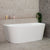 Avalon 63 inch Acrylic Freestanding Back to Wall Bathtub, Gloss White