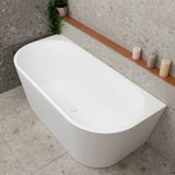 Avalon 63 inch Acrylic Freestanding Back to Wall Bathtub, Gloss White