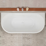 Avalon 63 inch Acrylic Freestanding Back to Wall Bathtub, Gloss White