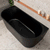 Avalon 63 inch Acrylic Freestanding Back to Wall Bathtub, Matte Black