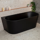 Avalon 63 inch Acrylic Freestanding Back to Wall Bathtub, Matte Black