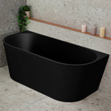 Avalon 63 inch Acrylic Freestanding Back to Wall Bathtub, Matte Black