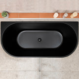 Avalon 63 inch Acrylic Freestanding Back to Wall Bathtub, Matte Black