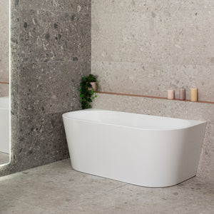 Avalon 63 inch Acrylic Freestanding Back to Wall Bathtub, Matte White