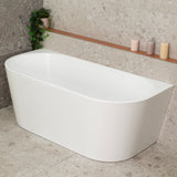 Avalon 63 inch Acrylic Freestanding Back to Wall Bathtub, Matte White
