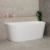 Avalon 63 inch Acrylic Freestanding Back to Wall Bathtub, Matte White