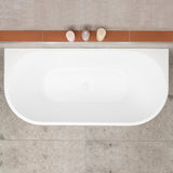Avalon 63 inch Acrylic Freestanding Back to Wall Bathtub, Matte White