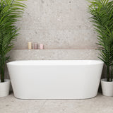 Avalon 67 inch Acrylic Freestanding Back to Wall Bathtub, Gloss White