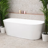 Avalon 67 inch Acrylic Freestanding Back to Wall Bathtub, Gloss White
