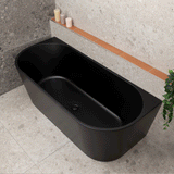 Avalon 67 inch Acrylic Freestanding Back to Wall Bathtub, Matte Black