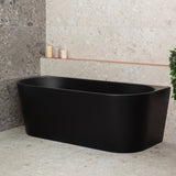 Avalon 67 inch Acrylic Freestanding Back to Wall Bathtub, Matte Black
