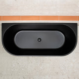 Avalon 67 inch Acrylic Freestanding Back to Wall Bathtub, Matte Black