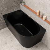 Avalon 51 inch Acrylic Freestanding Left Corner Bathtub, Matte Black