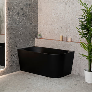 Avalon 51 inch Acrylic Freestanding Left Corner Bathtub, Matte Black