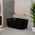 Avalon 51 inch Acrylic Freestanding Left Corner Bathtub, Matte Black