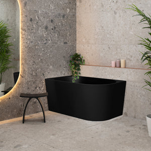 Avalon 51 inch Acrylic Freestanding Left Corner Bathtub, Matte Black