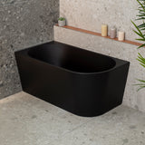 Avalon 51 inch Acrylic Freestanding Left Corner Bathtub, Matte Black
