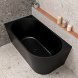 Avalon 51 inch Acrylic Freestanding Left Corner Bathtub, Matte Black