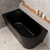 Avalon 55 inch Acrylic Freestanding Left Corner Bathtub, Matte Black