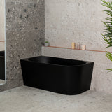 Avalon 55 inch Acrylic Freestanding Left Corner Bathtub, Matte Black