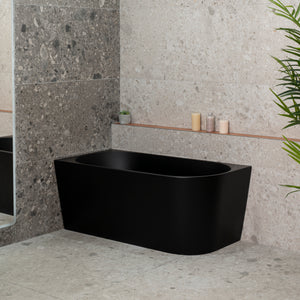 Avalon 55 inch Acrylic Freestanding Left Corner Bathtub, Matte Black