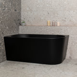 Avalon 55 inch Acrylic Freestanding Left Corner Bathtub, Matte Black