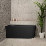 Avalon 55 inch Acrylic Freestanding Left Corner Bathtub, Matte Black